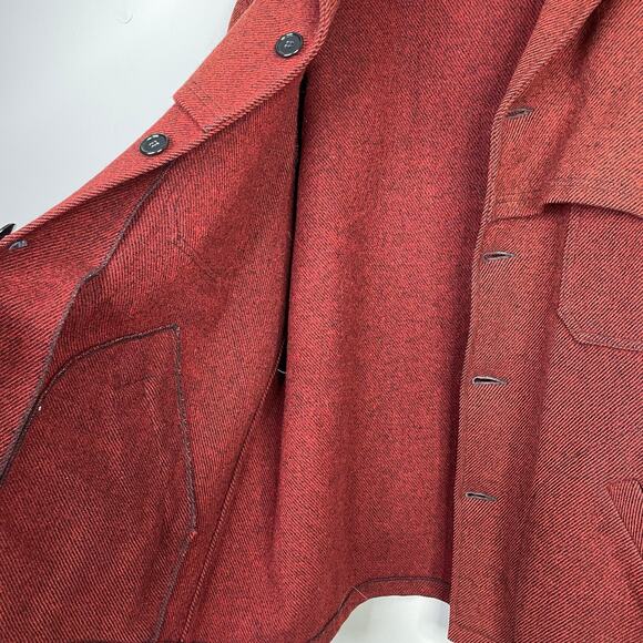 Vintage Bemidji Woolen Mills Wool Hunting Field Jac Shacket Shirt Jacket Men Red - Picture 7 of 13